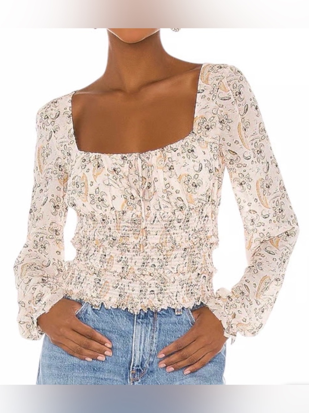 Free People Lolita Floral Print Top
